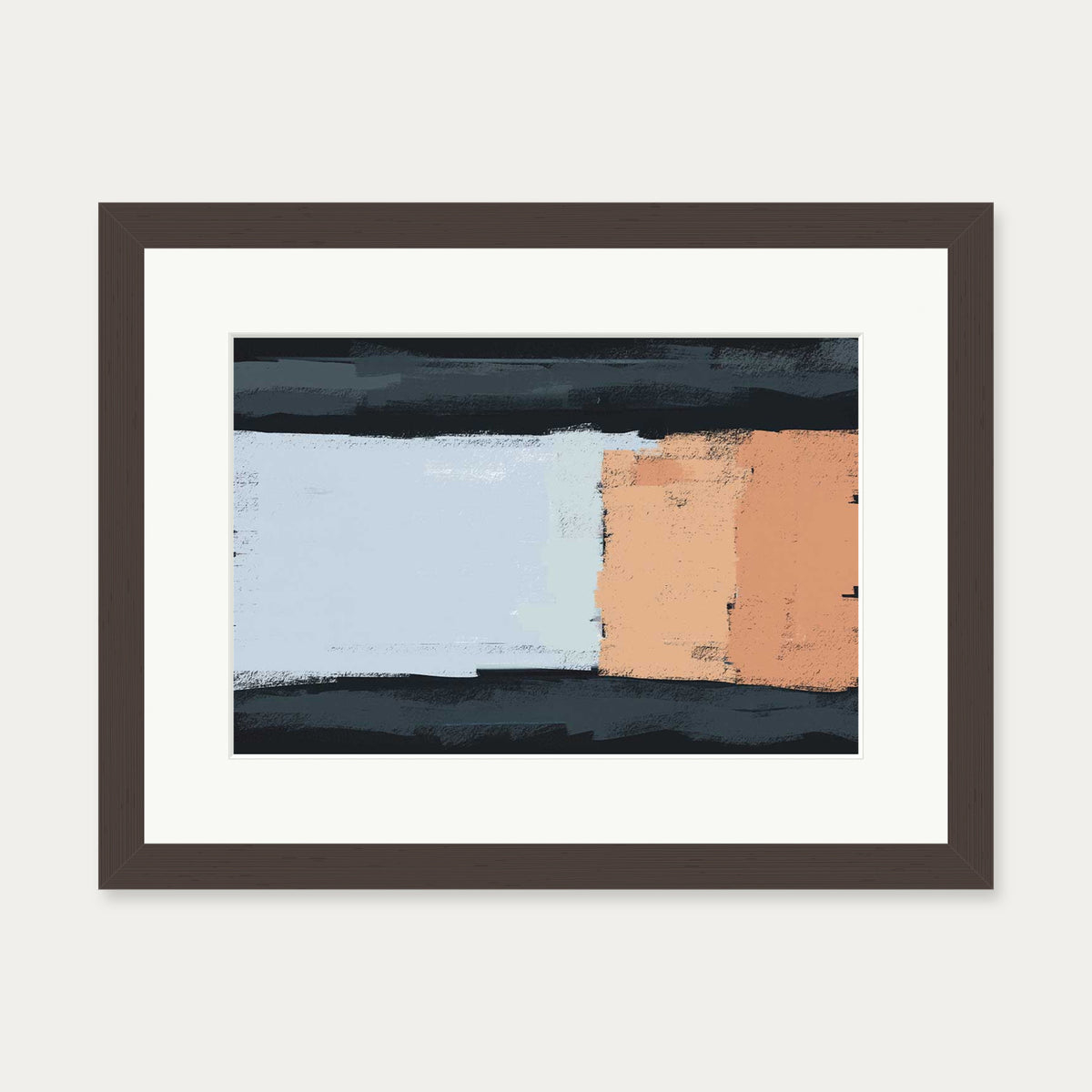 Abstract Colours Art Print — 30 x 40 cm — Brown Frame