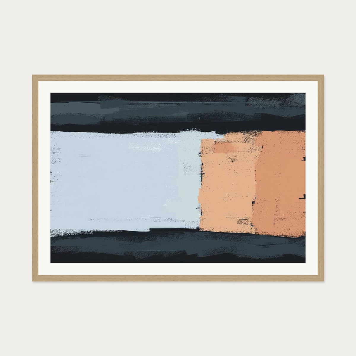 Abstract Colours Art Print — 70 x 100 cm — Oak Frame
