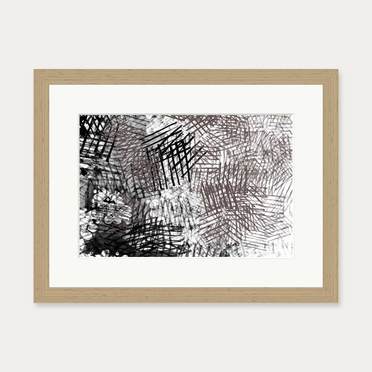 Abstract Conversations Art Print — 30 x 40 cm — Oak Frame