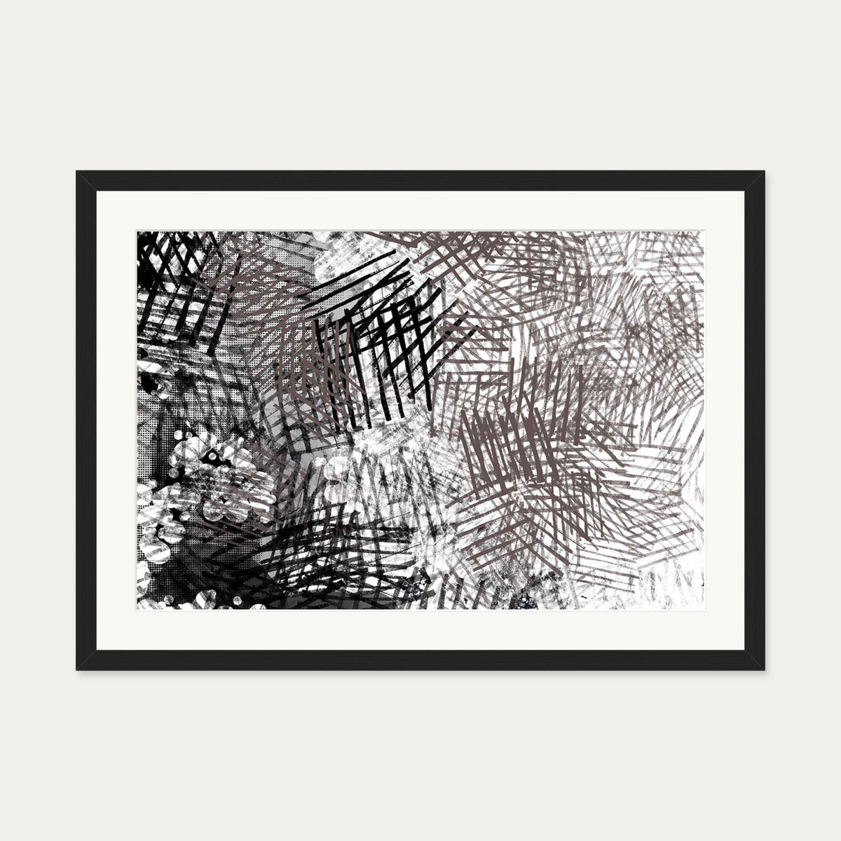 Abstract Conversations Art Print — 50 x 70 cm — Black Frame