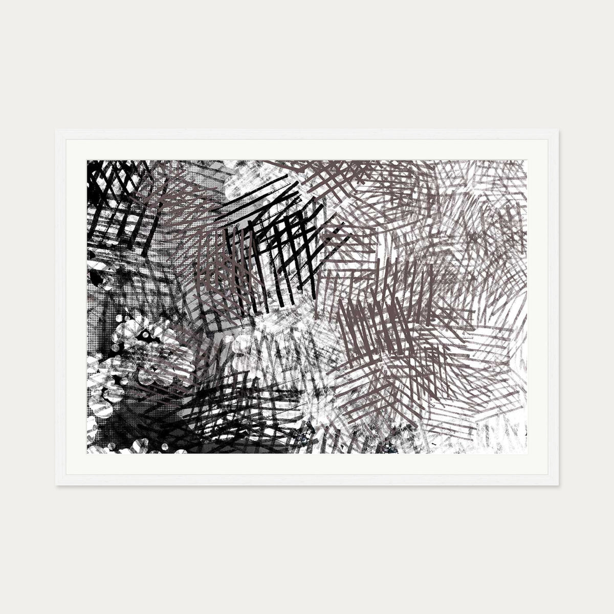 Abstract Conversations Art Print — 70 x 100 cm — White Frame