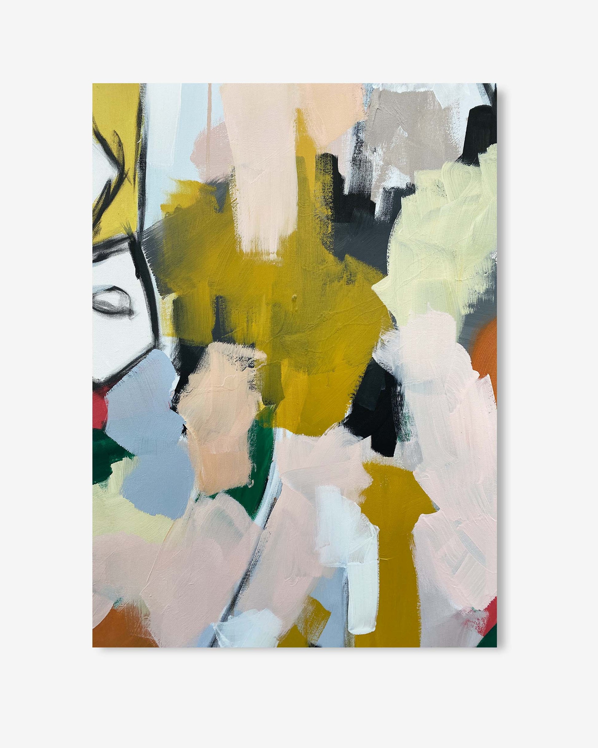 Abstract art print with colorful abstract design on a white background