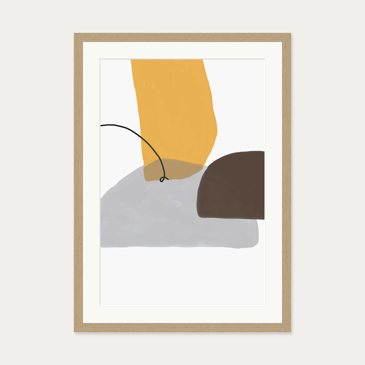 Abstract Design Art Print — 50 x 70 cm — Oak Frame
