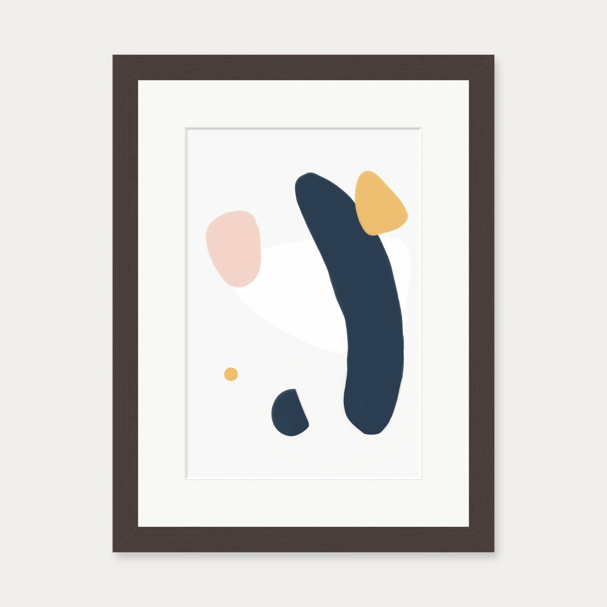 Abstract Dog Art Print — 30 x 40 cm — Brown Frame