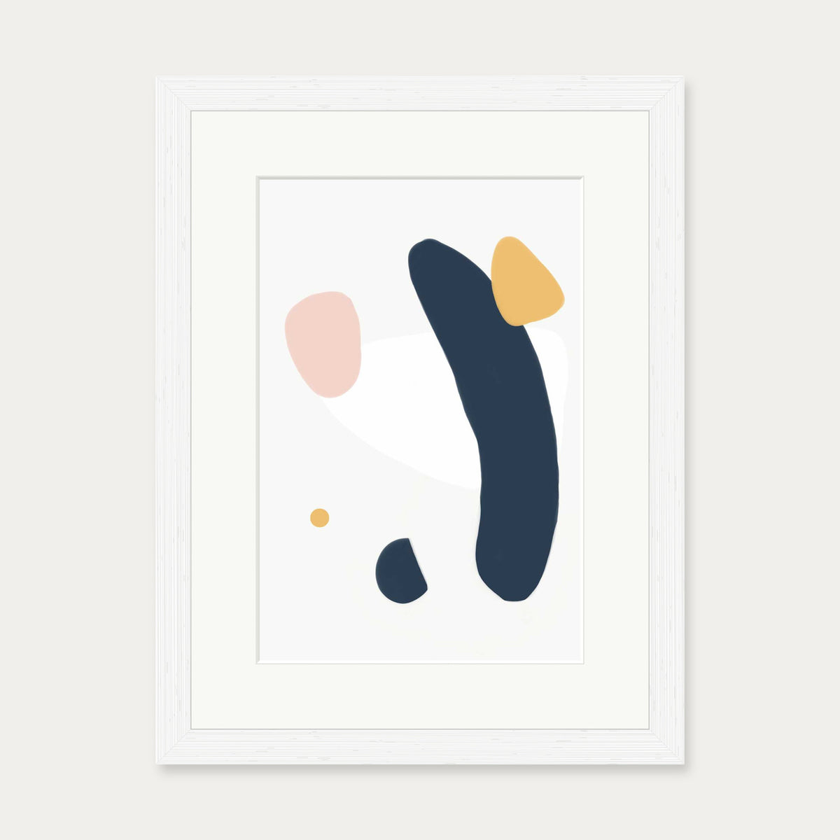 Abstract Dog Art Print — 30 x 40 cm — White Frame