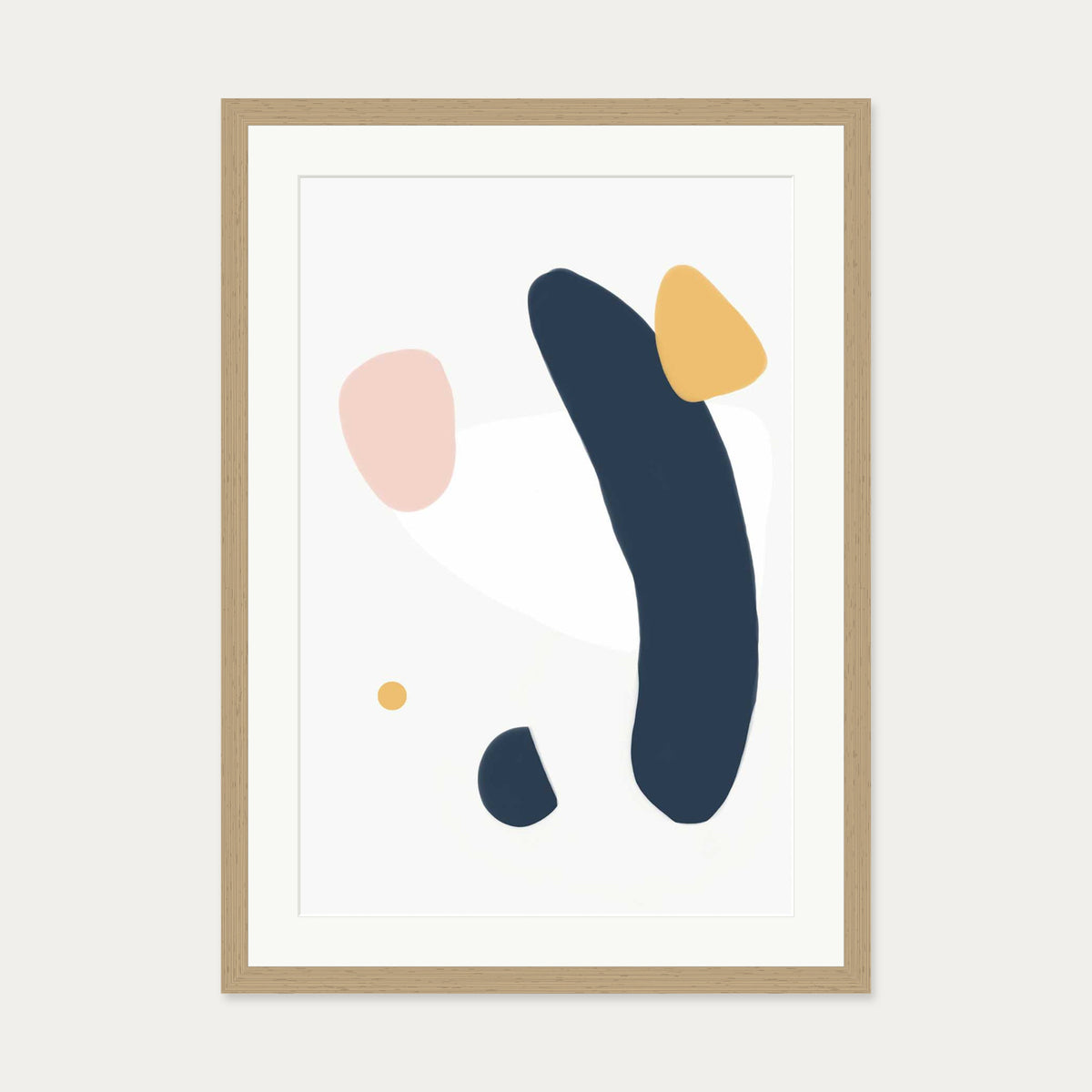 Abstract Dog Art Print — 50 x 70 cm — Oak Frame