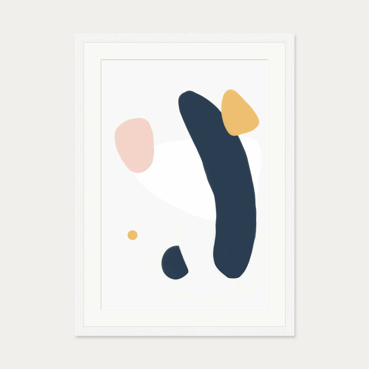 Abstract Dog Art Print — 50 x 70 cm — White Frame