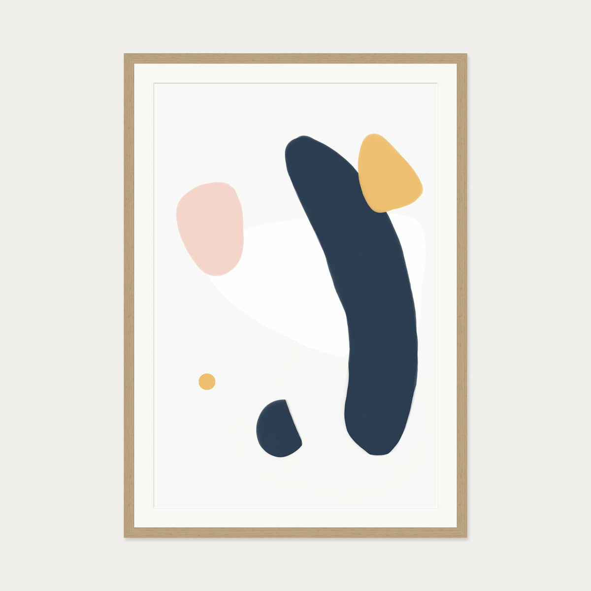 Abstract Dog Art Print — 70 x 100 cm — Oak Frame