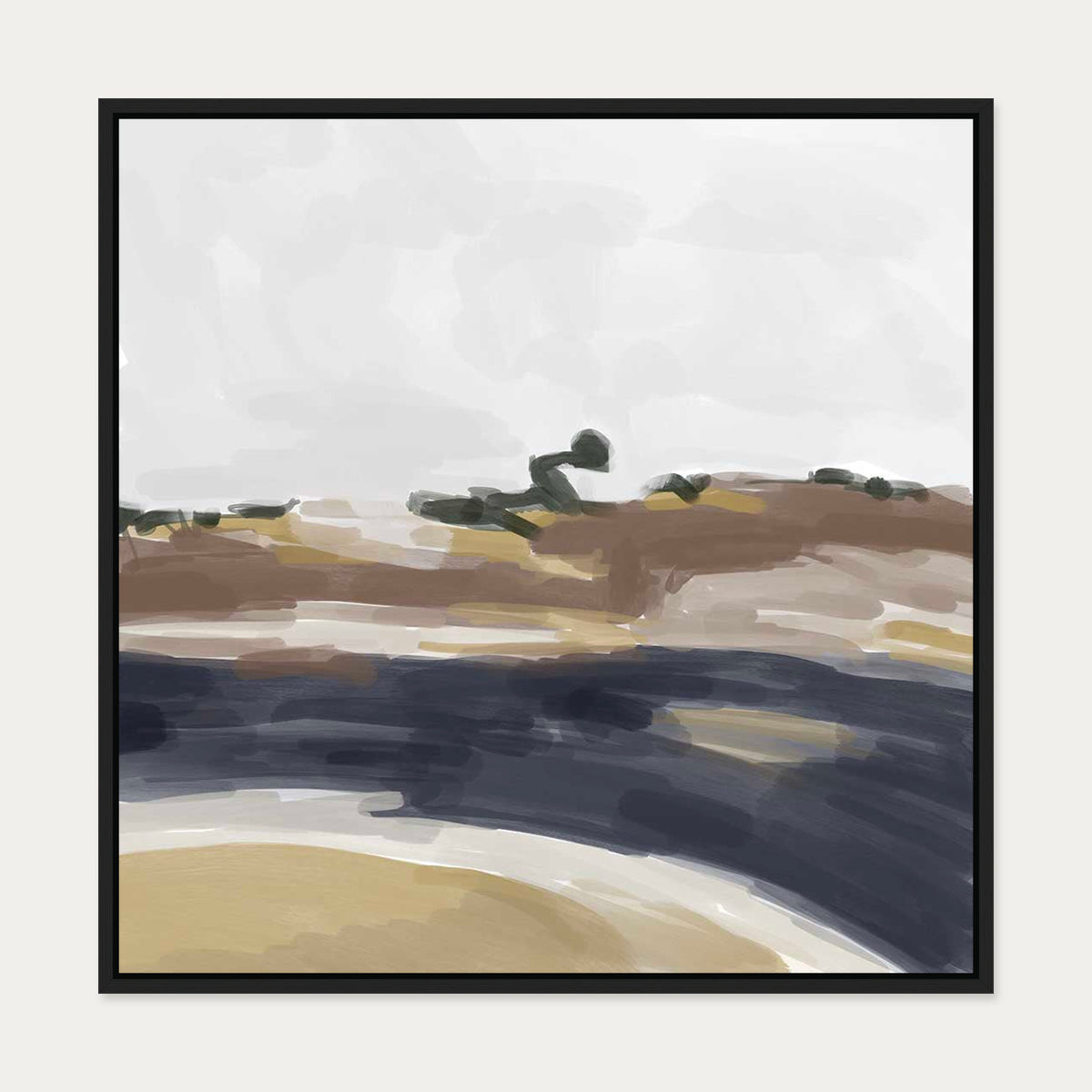 Abstract Expressions I Canvas Art — 70 x 70 cm — Black Frame
