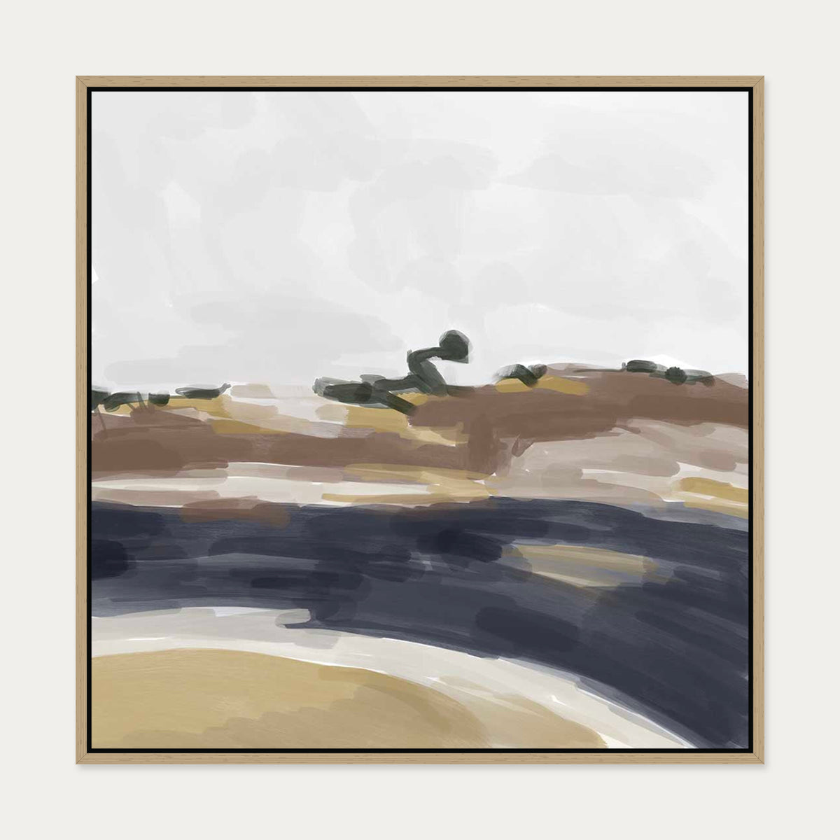 Abstract Expressions I Canvas Art — 70 x 70 cm — Oak Frame