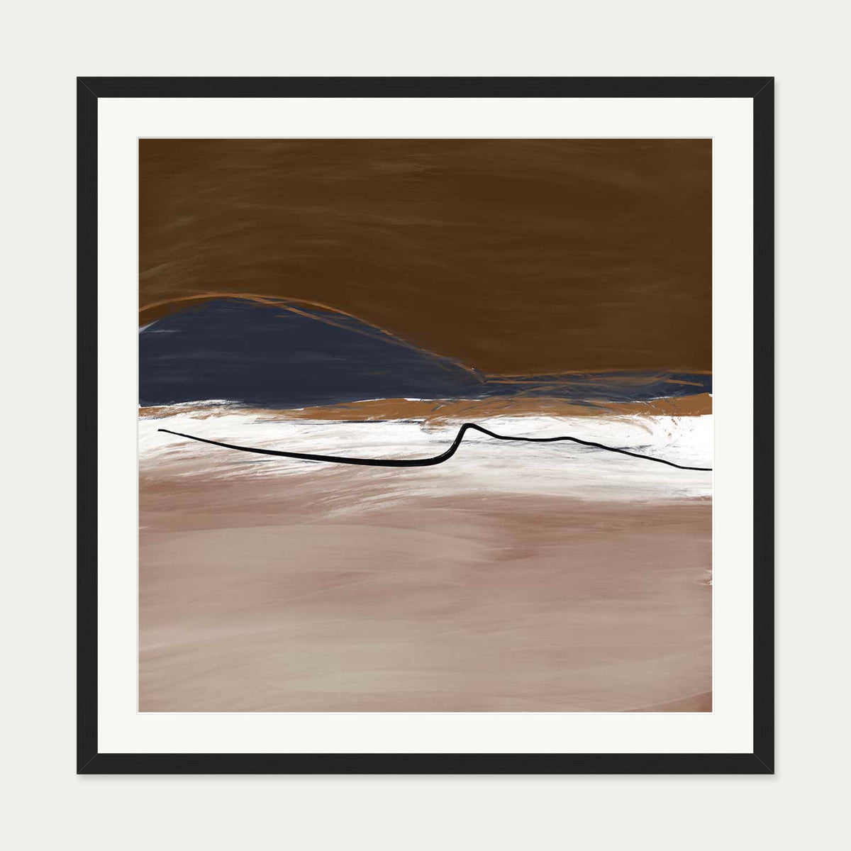 Abstract Expressions II Art Print — 70 x 70 cm — Black Frame