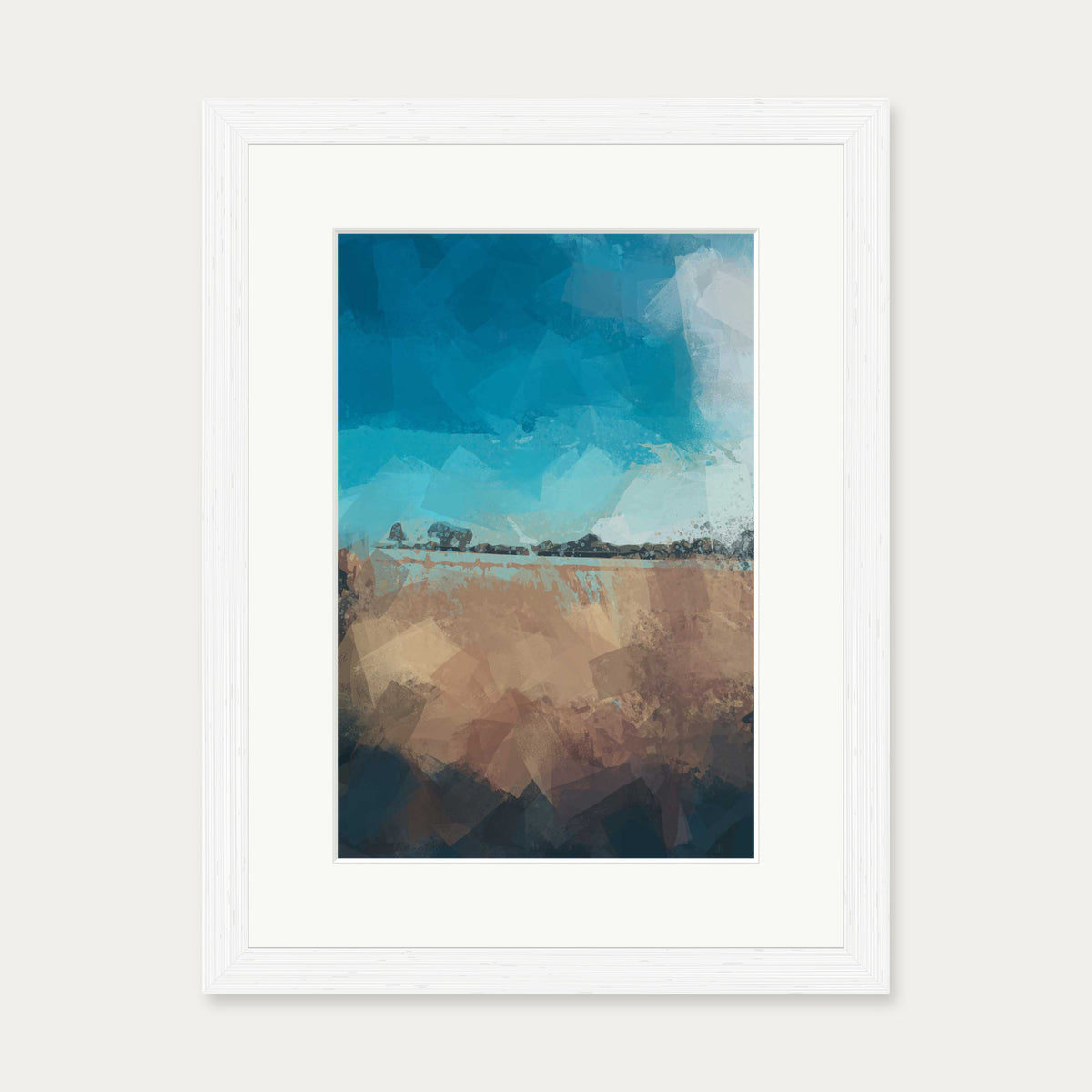 Abstract Field Art Print — 30 x 40 cm — White Frame