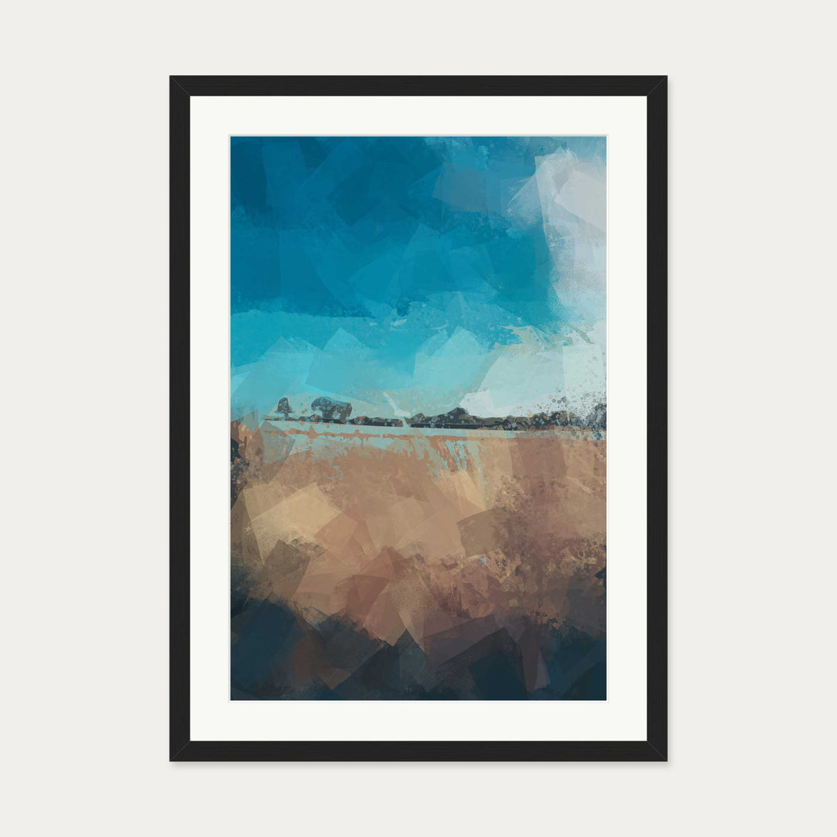 Abstract Field Art Print — 50 x 70 cm — Black Frame