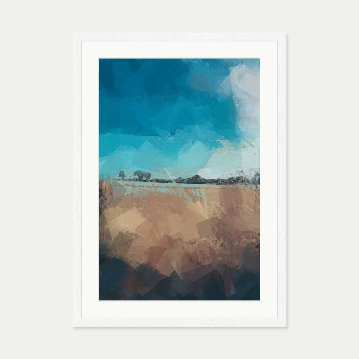Abstract Field Art Print — 50 x 70 cm — White Frame