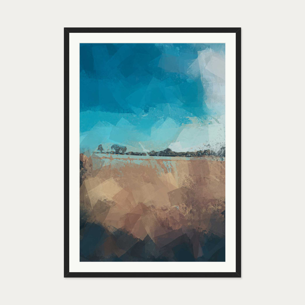 Abstract Field Art Print — 70 x 100 cm — Black Frame