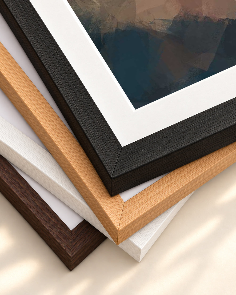 Abstract Field Art Print — framed print corner with 5 cm mount and bevel