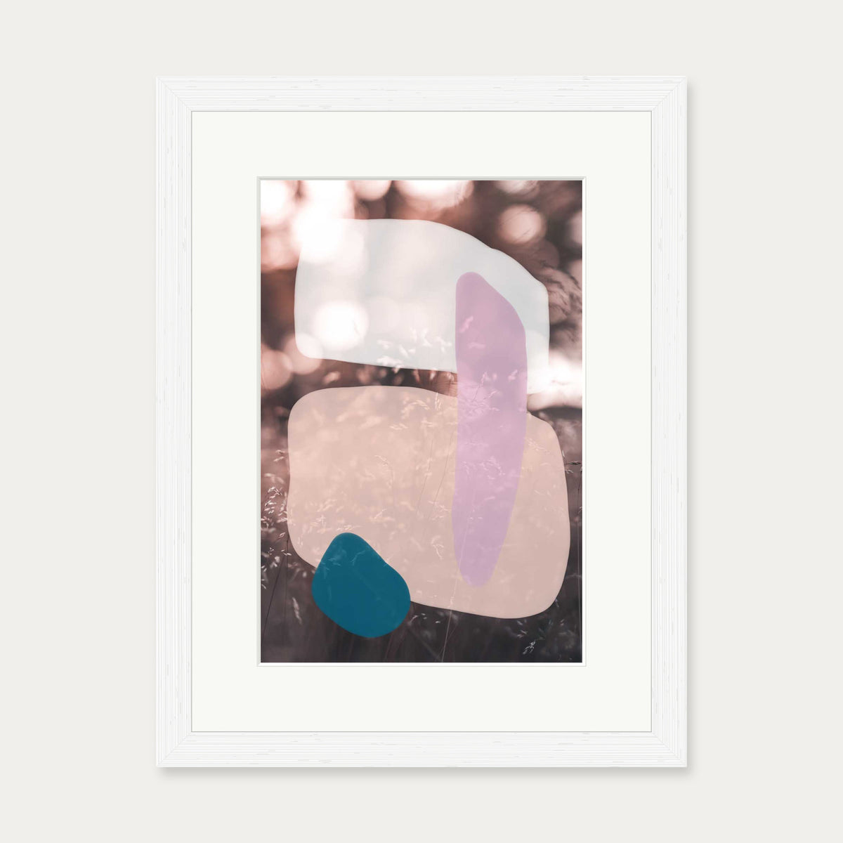 Abstract Field With Colours Art Print — 30 x 40 cm — White Frame
