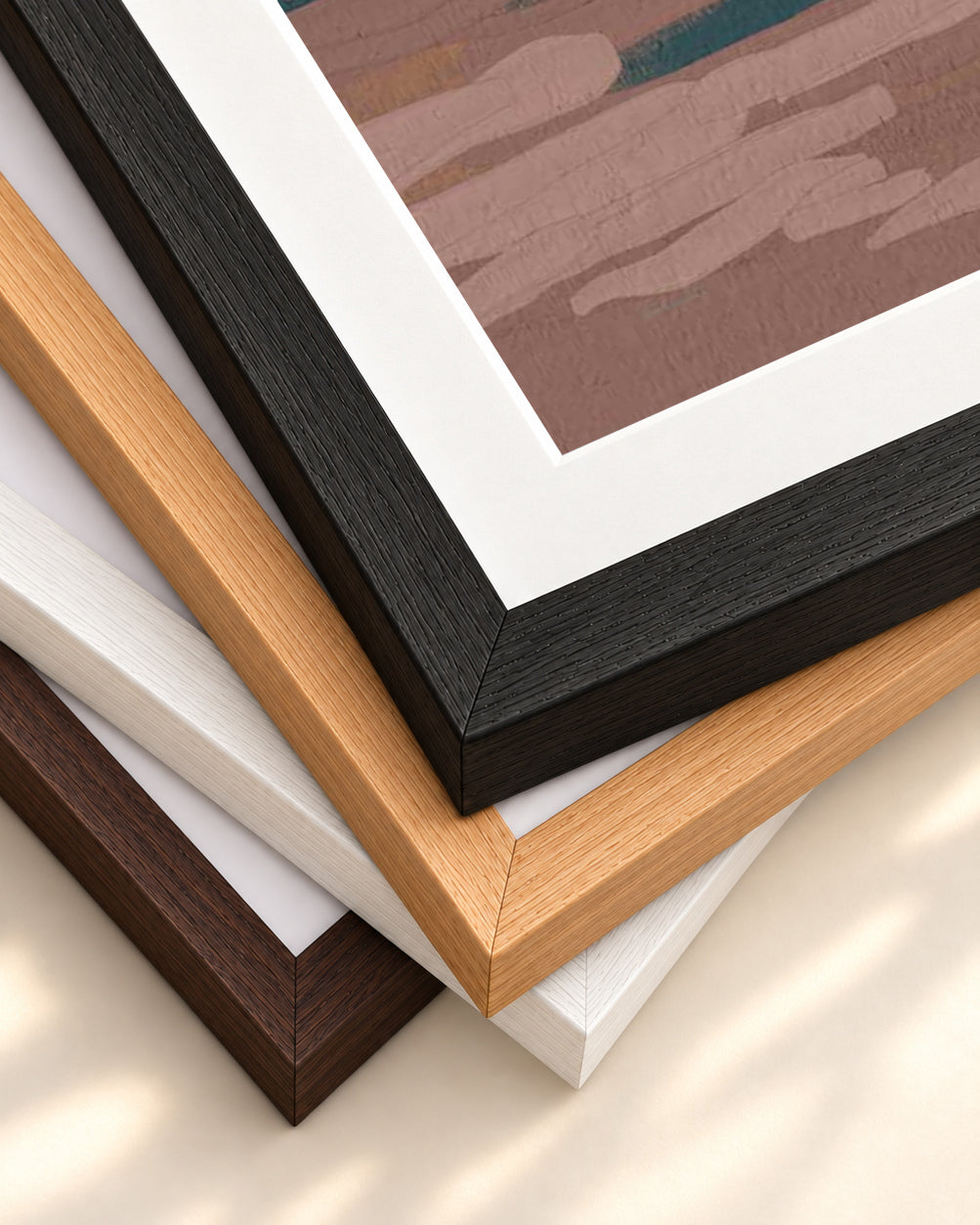 Abstract Figure Art Print — framed print corner with 5 cm mount and bevel