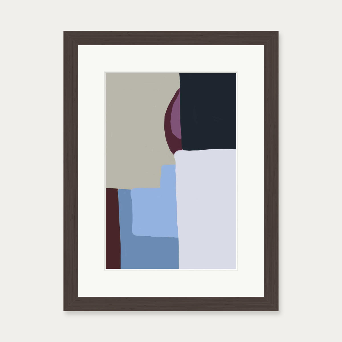 Abstract Geometry Art Print — 30 x 40 cm — Brown Frame