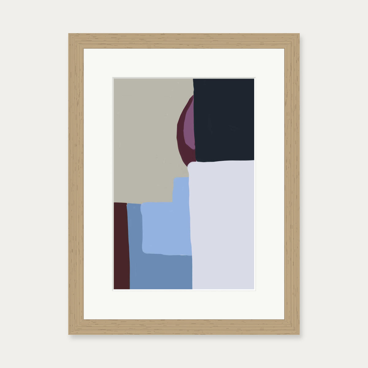 Abstract Geometry Art Print — 30 x 40 cm — Oak Frame