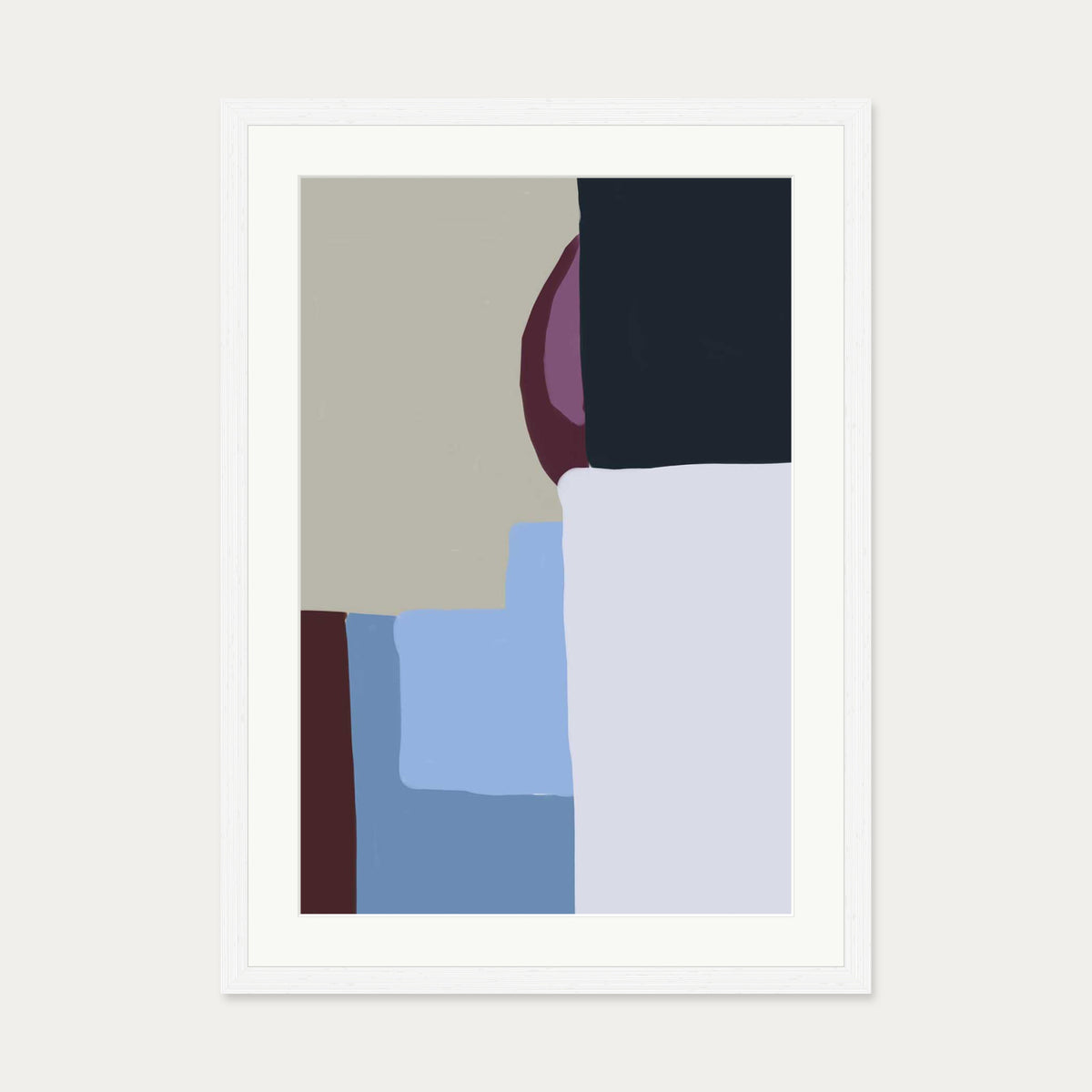 Abstract Geometry Art Print — 50 x 70 cm — White Frame