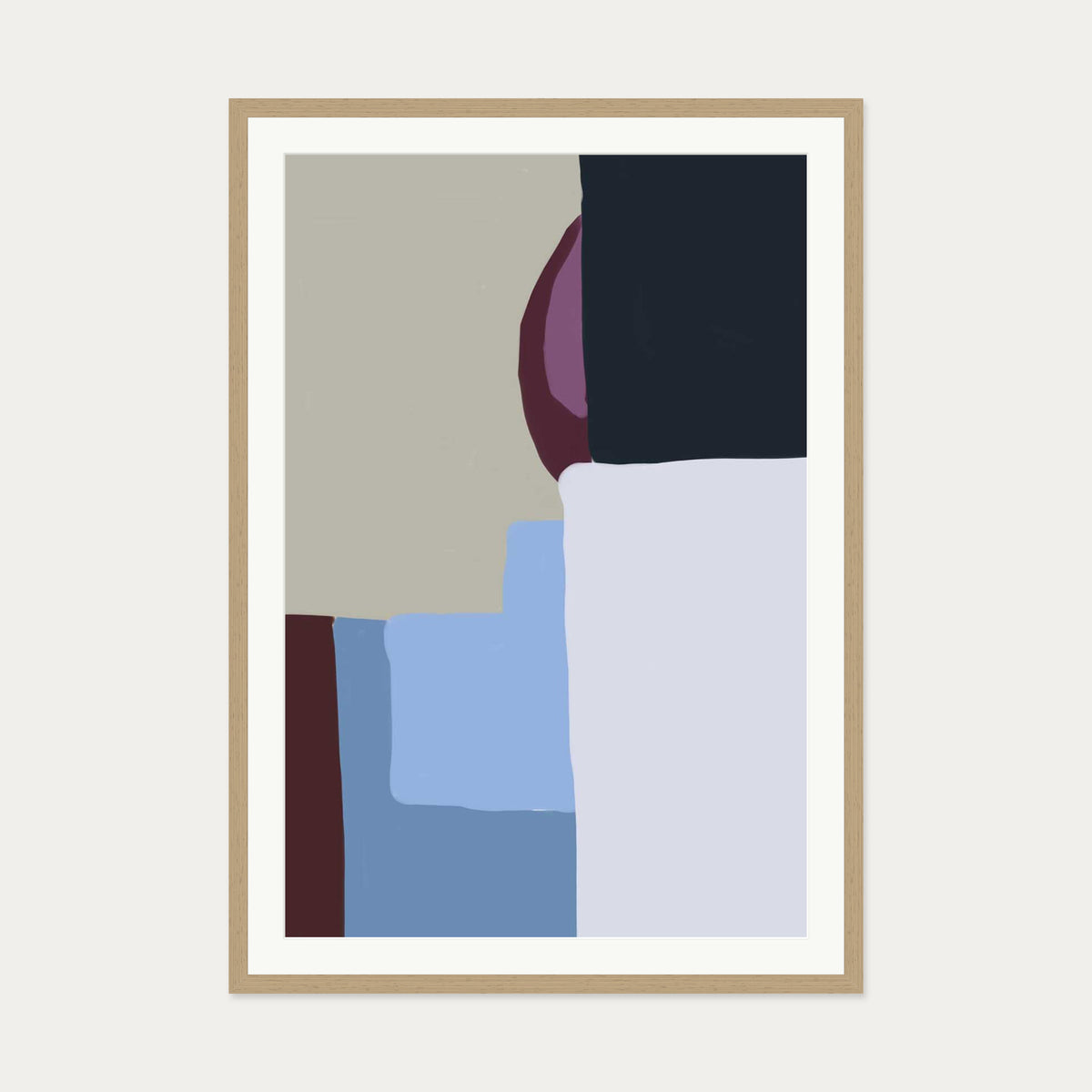 Abstract Geometry Art Print — 70 x 100 cm — Oak Frame