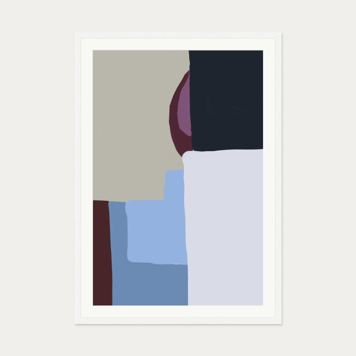Abstract Geometry Art Print — 70 x 100 cm — White Frame