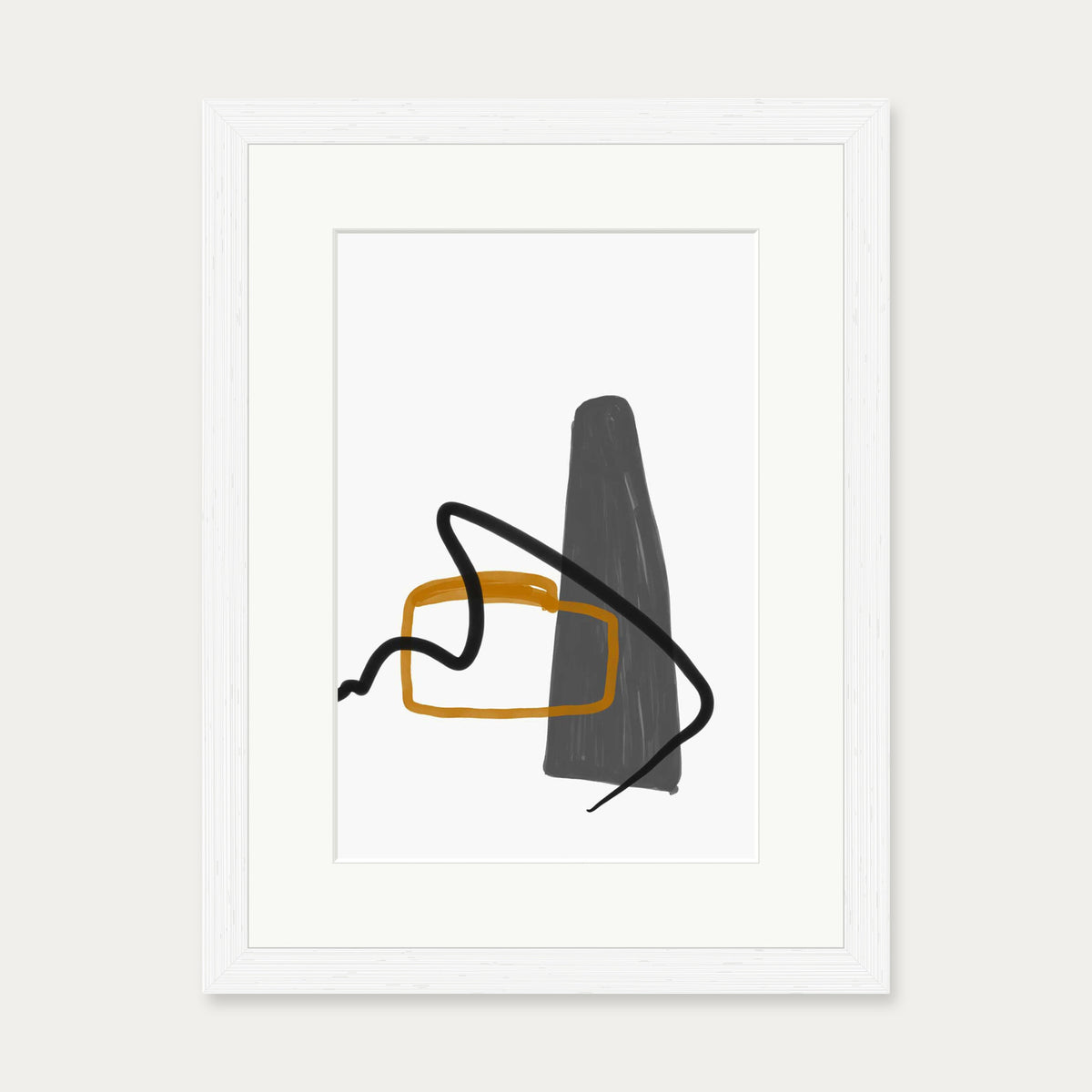 Abstract Illustration And Lines Art Print — 30 x 40 cm — White Frame
