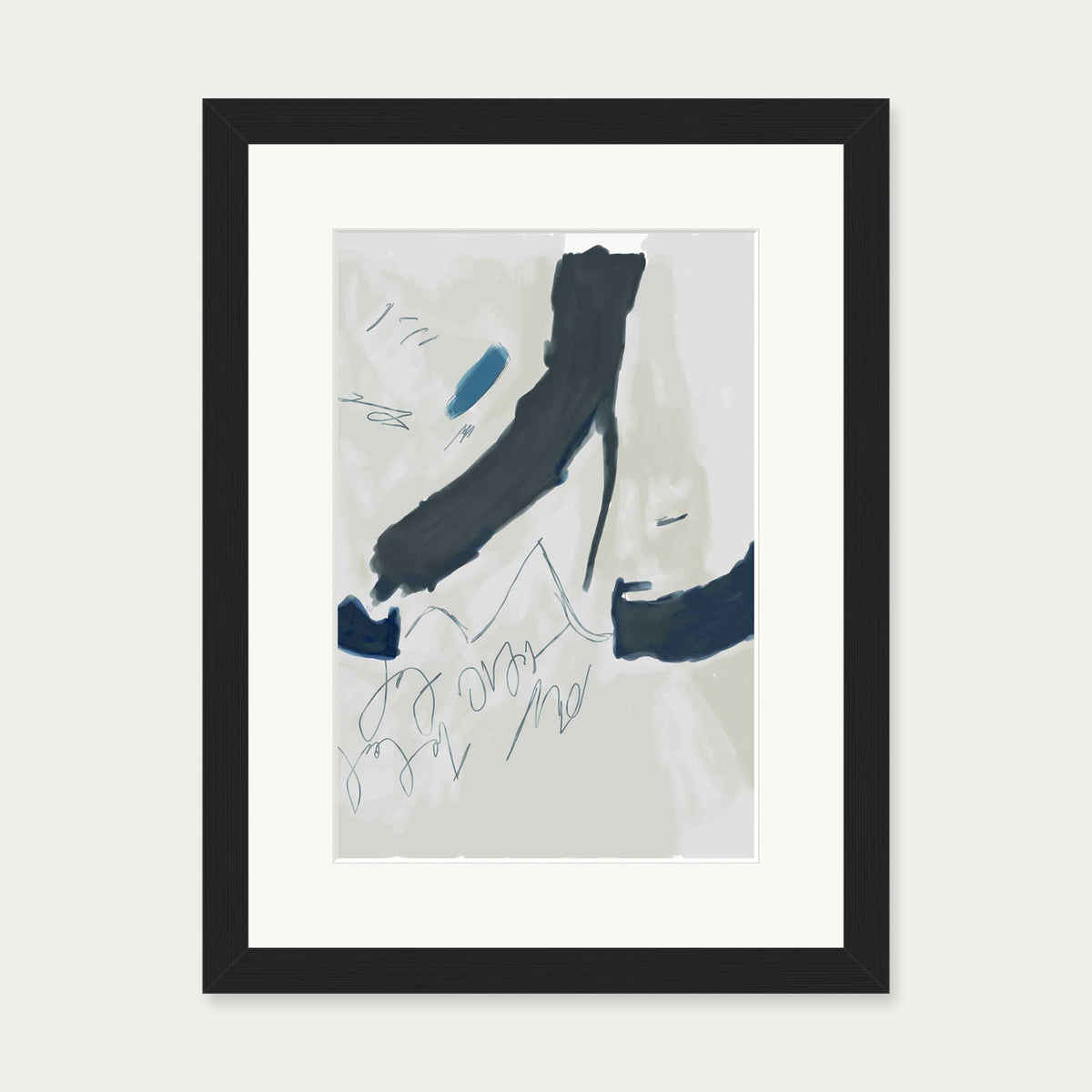 Abstract Illustration Art Print — 30 x 40 cm — Black Frame