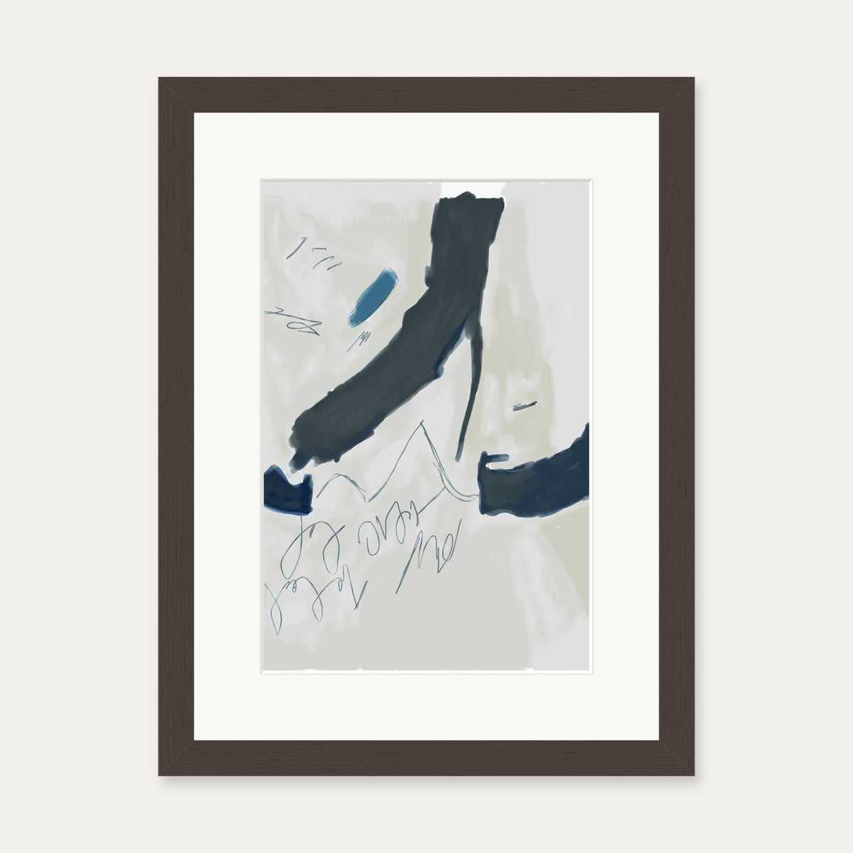 Abstract Illustration Art Print — 30 x 40 cm — Brown Frame