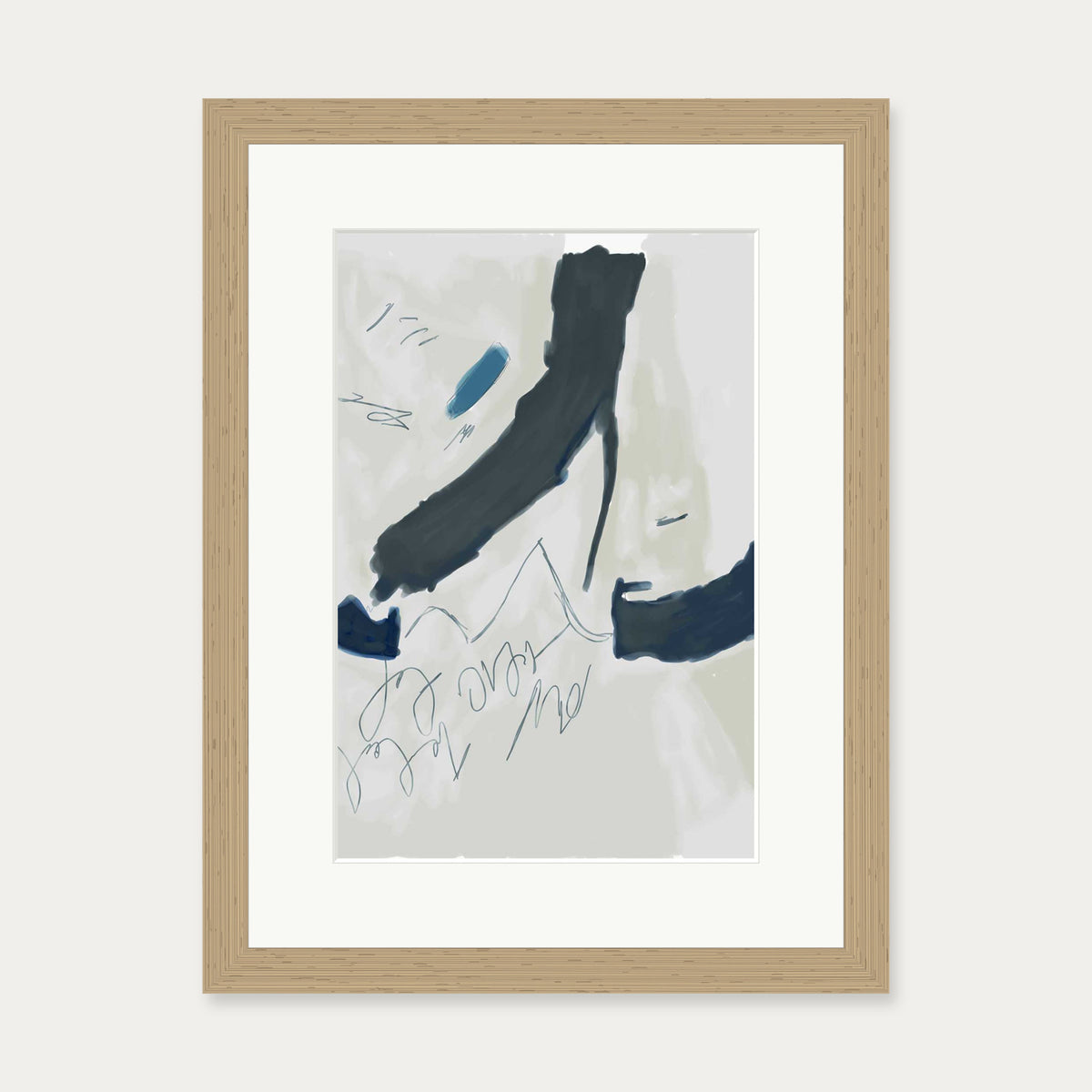 Abstract Illustration Art Print — 30 x 40 cm — Oak Frame