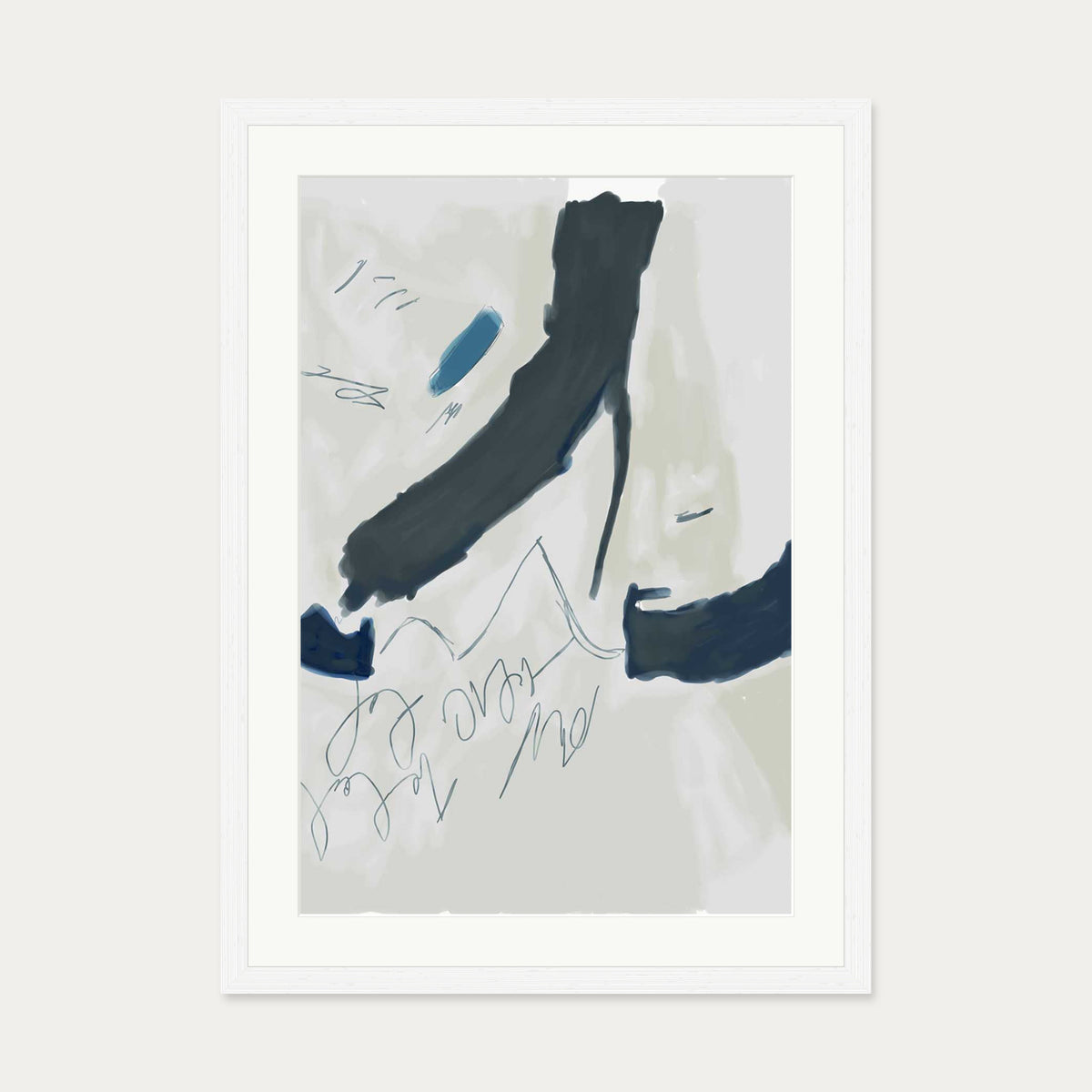 Abstract Illustration Art Print — 50 x 70 cm — White Frame