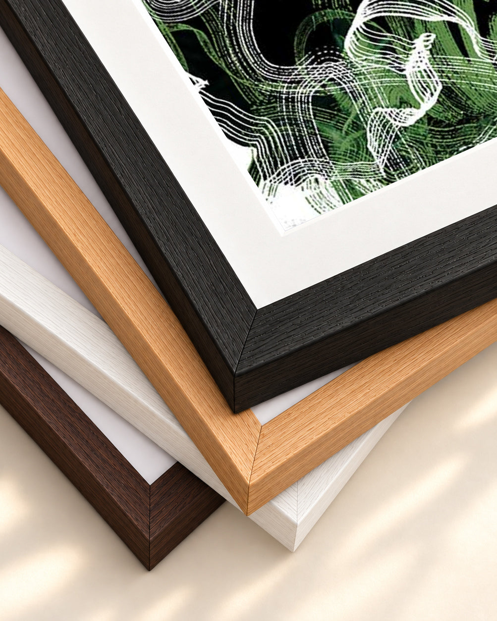 Abstract Impressions Art Print — framed print corner with 5 cm mount and bevel