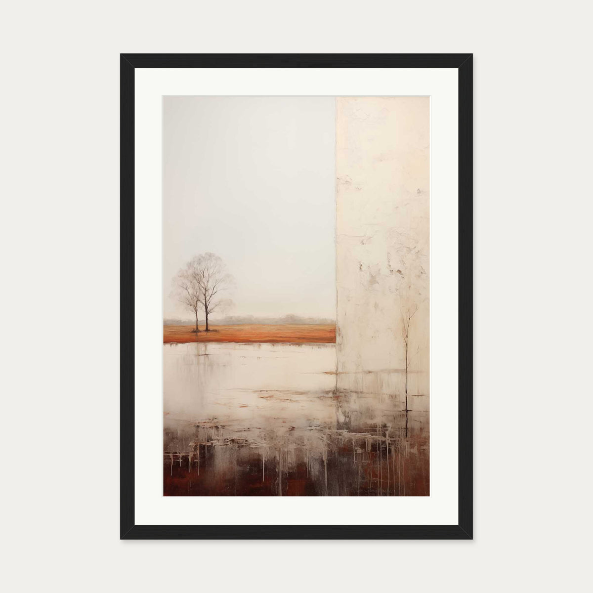 Abstract Landscape Art Print — 50 x 70 cm — Black Frame