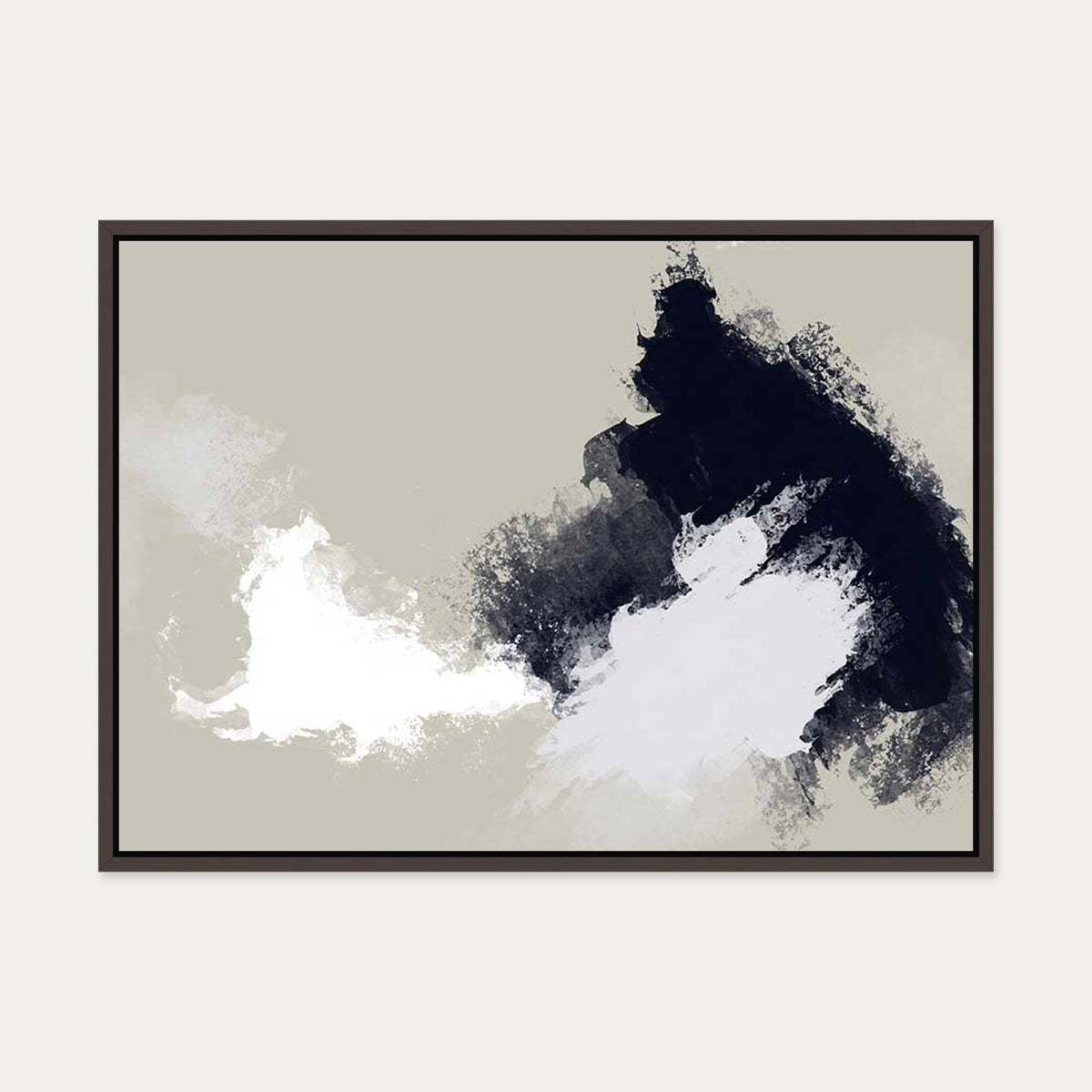 Abstract Landscape Canvas Art — 50 x 70 cm — Brown Frame
