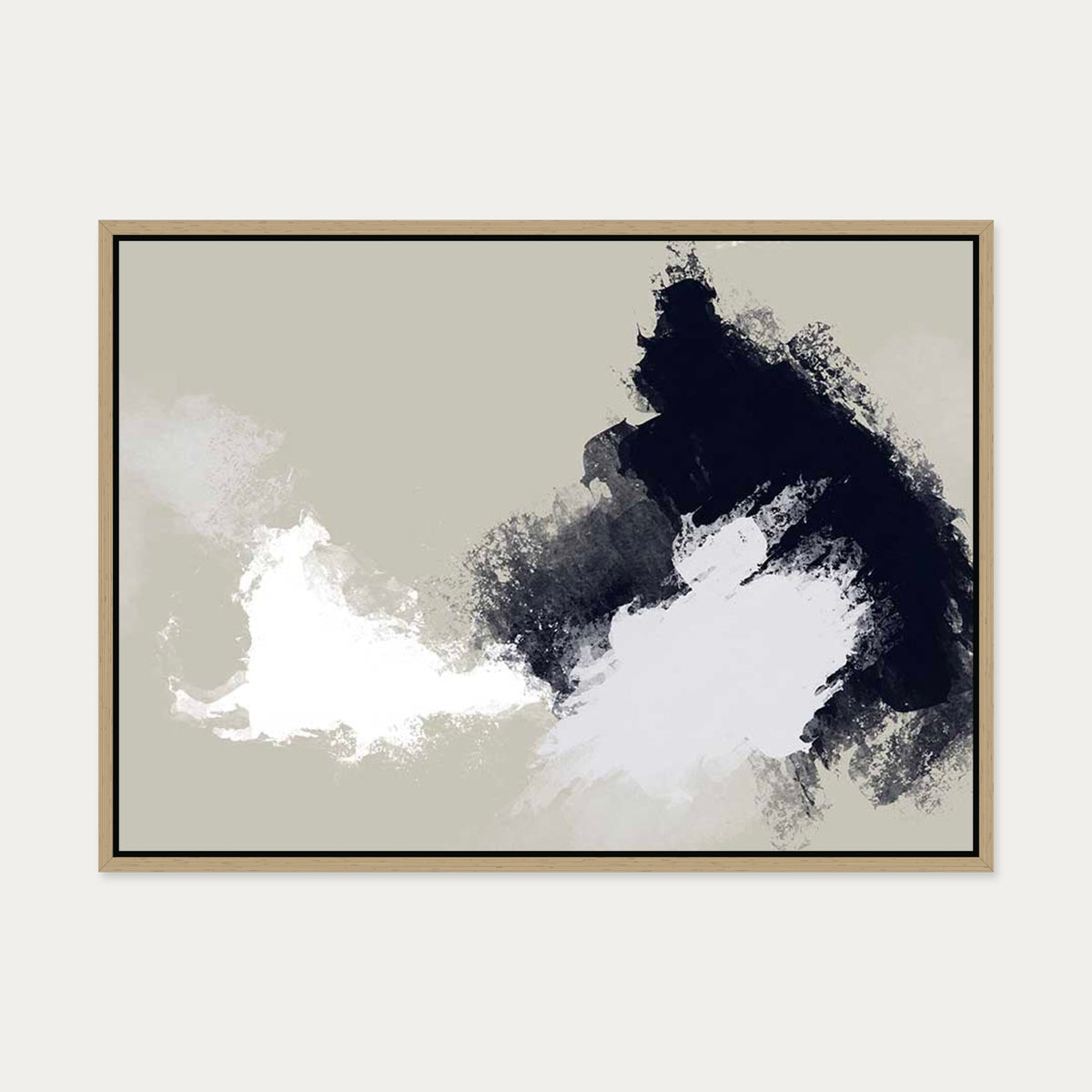 Abstract Landscape Canvas Art — 50 x 70 cm — Oak Frame