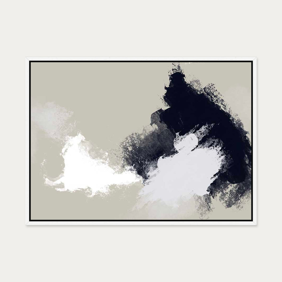Abstract Landscape Canvas Art — 50 x 70 cm — White Frame