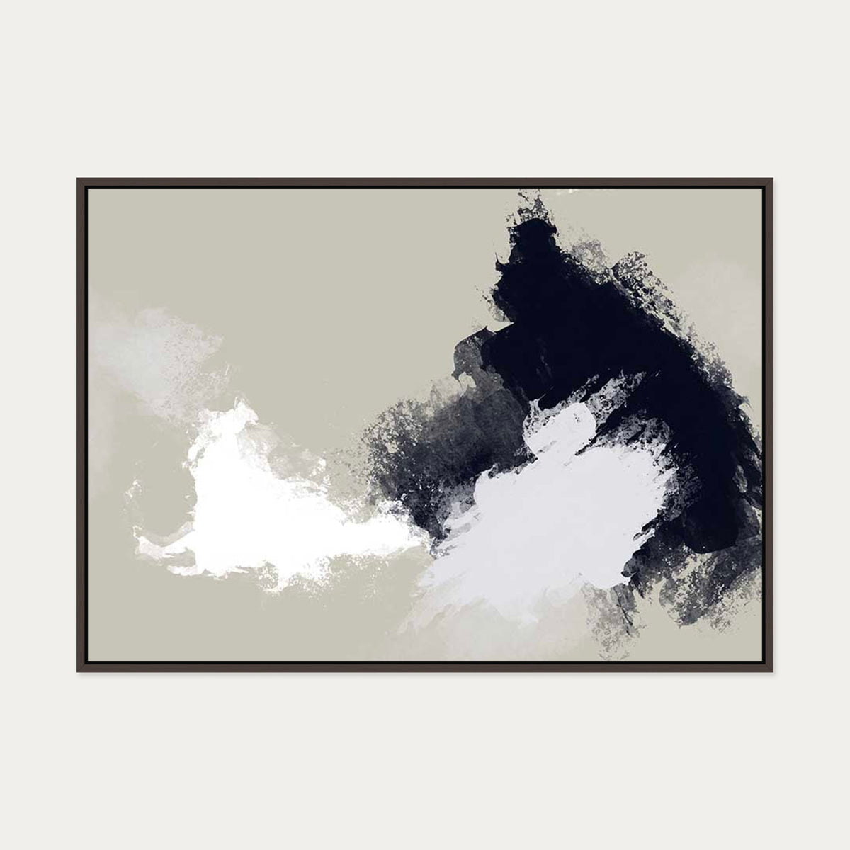 Abstract Landscape Canvas Art — 70 x 100 cm — Brown Frame
