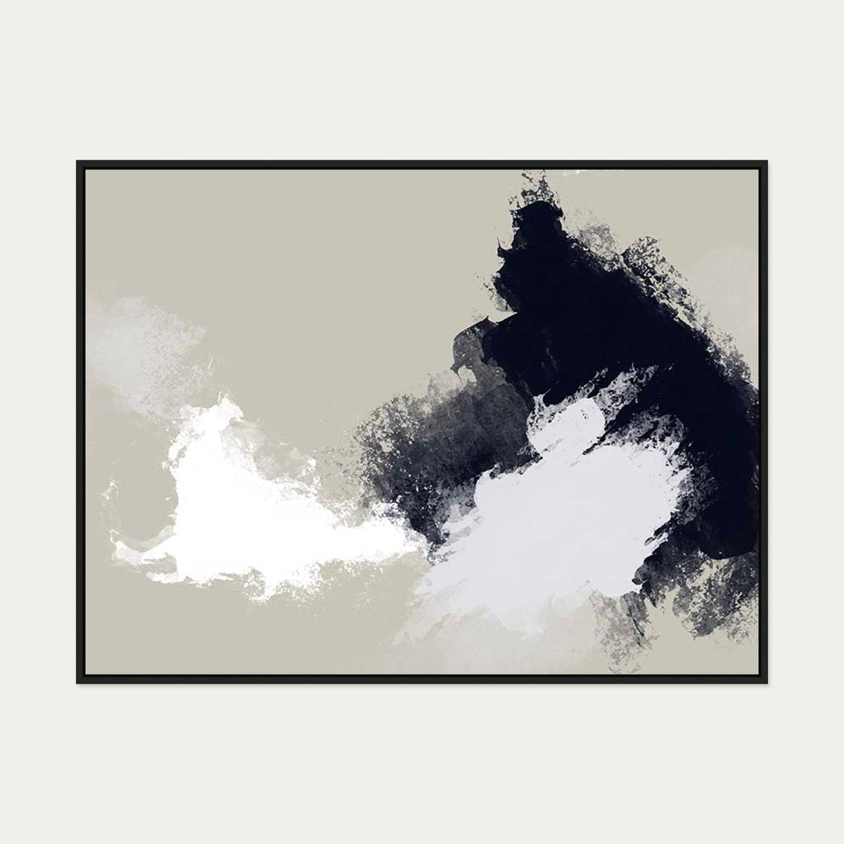 Abstract Landscape Canvas Art — 90 x 120 cm — Black Frame