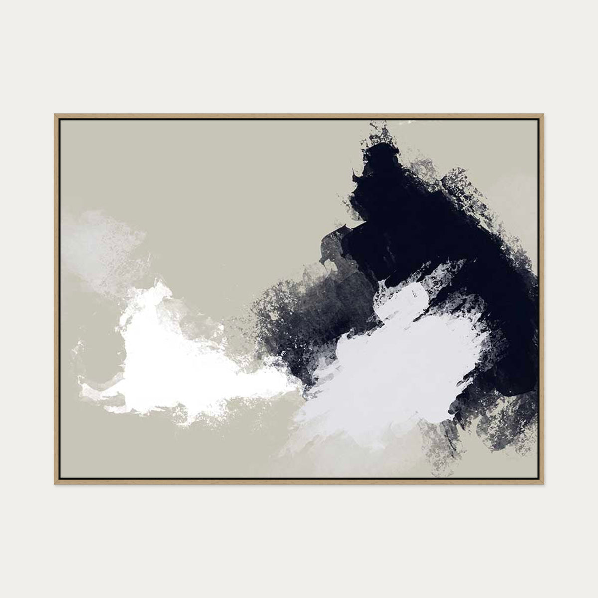 Abstract Landscape Canvas Art — 90 x 120 cm — Oak Frame