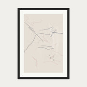 Abstract Line Drawing Art Print — 50 x 70 cm — Black Frame