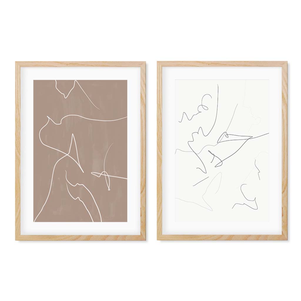 Abstract Line Drawing - Print Set Of 2