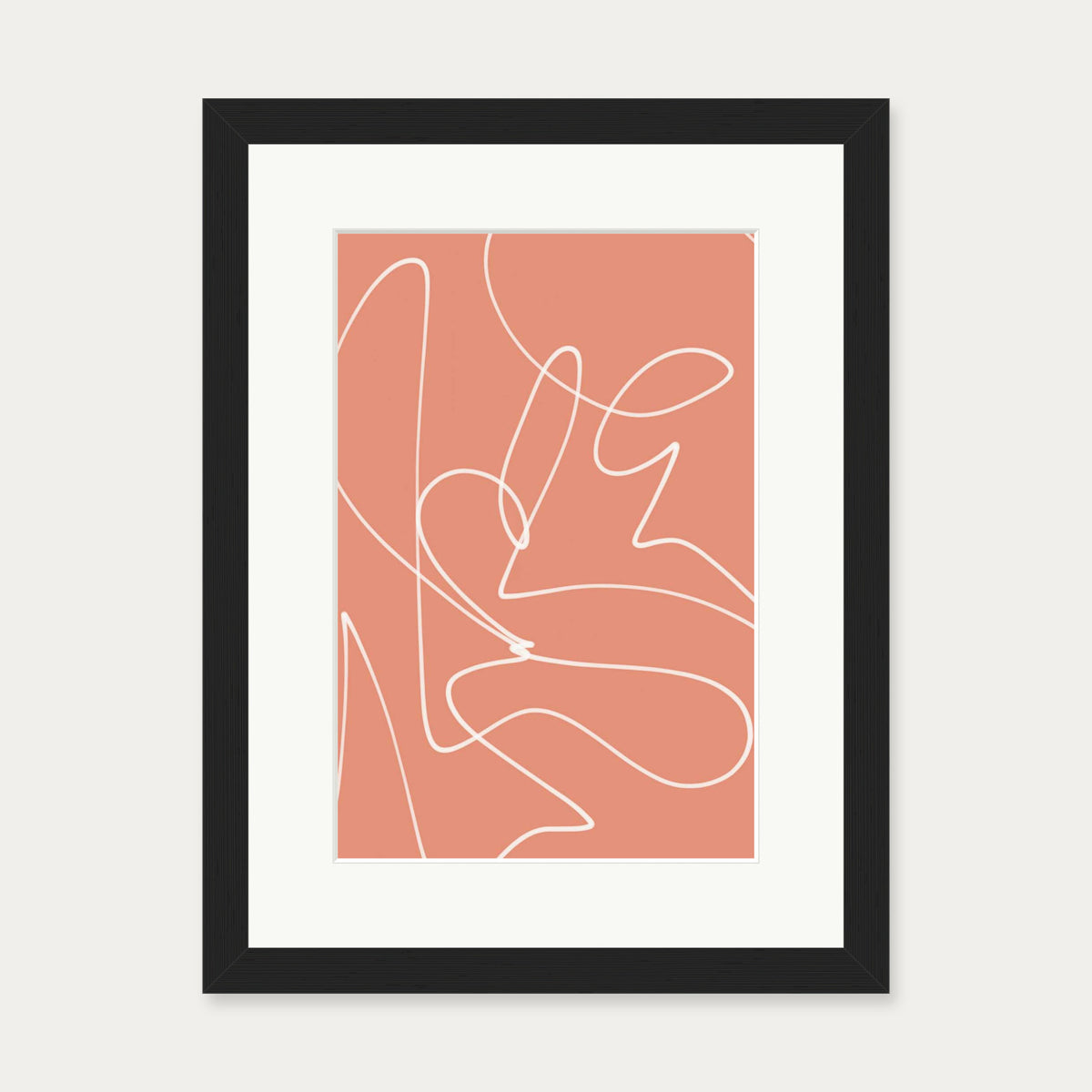 Abstract Line Scribble Art Print — 30 x 40 cm — Black Frame