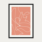 Abstract Line Scribble Art Print — 50 x 70 cm — Black Frame