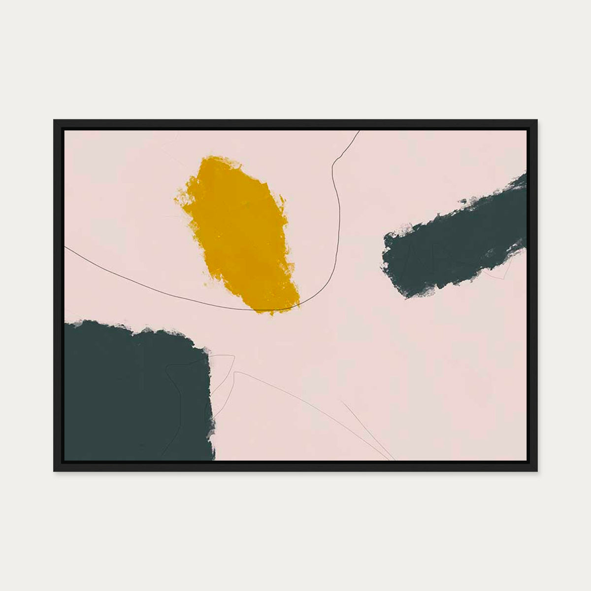 Abstract Lost Lines Canvas Art — 50 x 70 cm — Black Frame