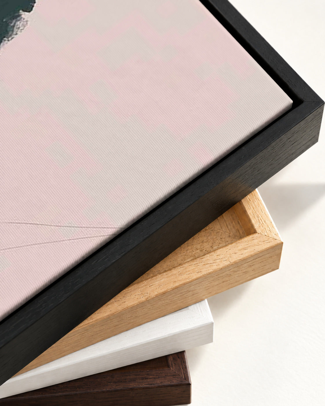 Abstract Lost Lines Canvas Art — framed canvas corner and wrapped canvas detail