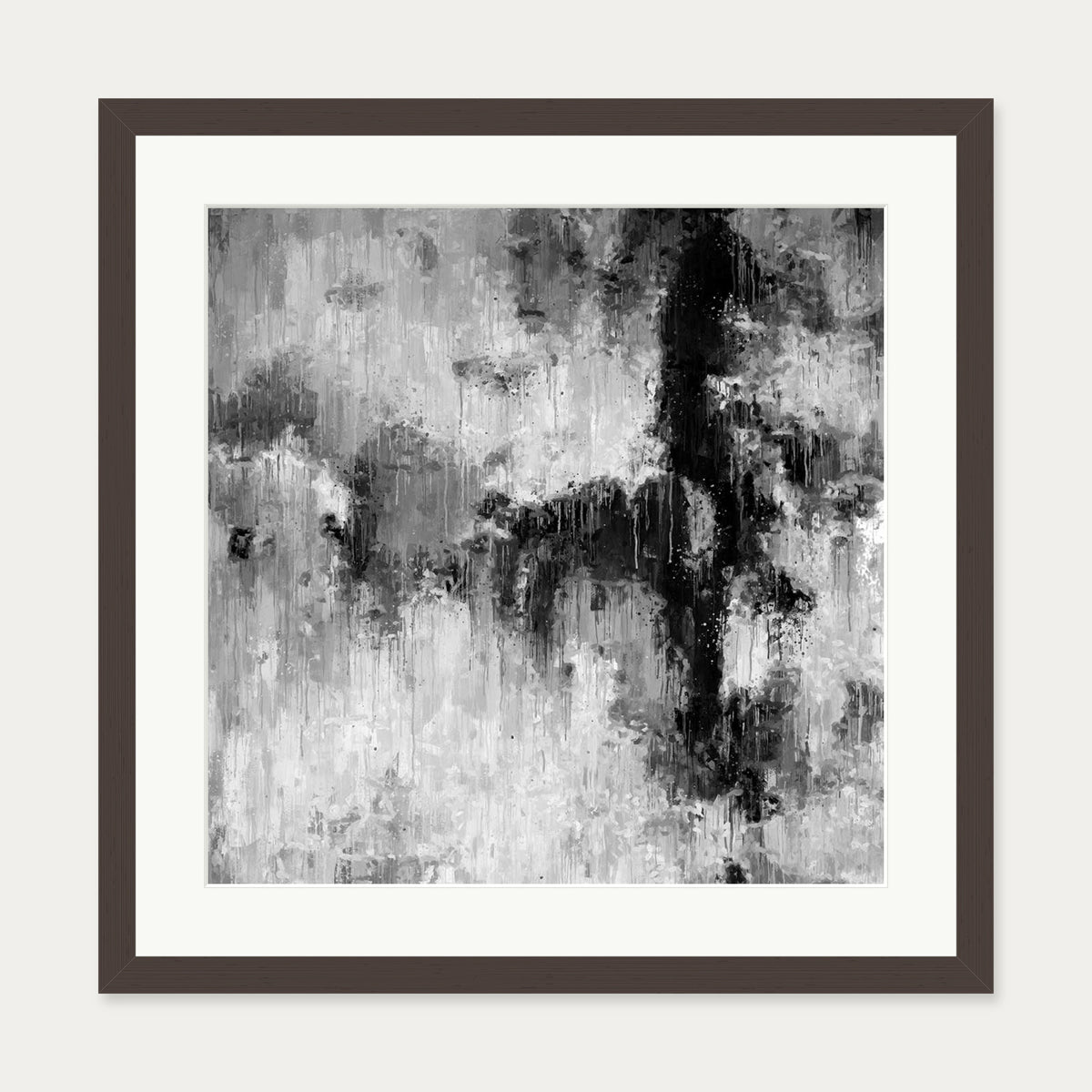 Abstract Mono I Art Print — 50 x 50 cm — Brown Frame