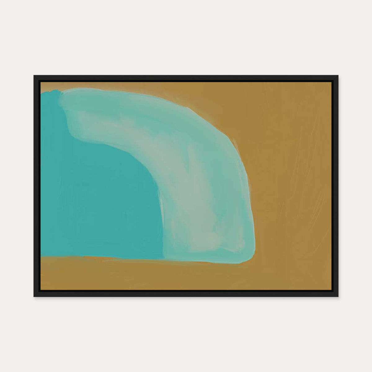 Abstract Mustard Canvas Art — 50 x 70 cm — Black Frame