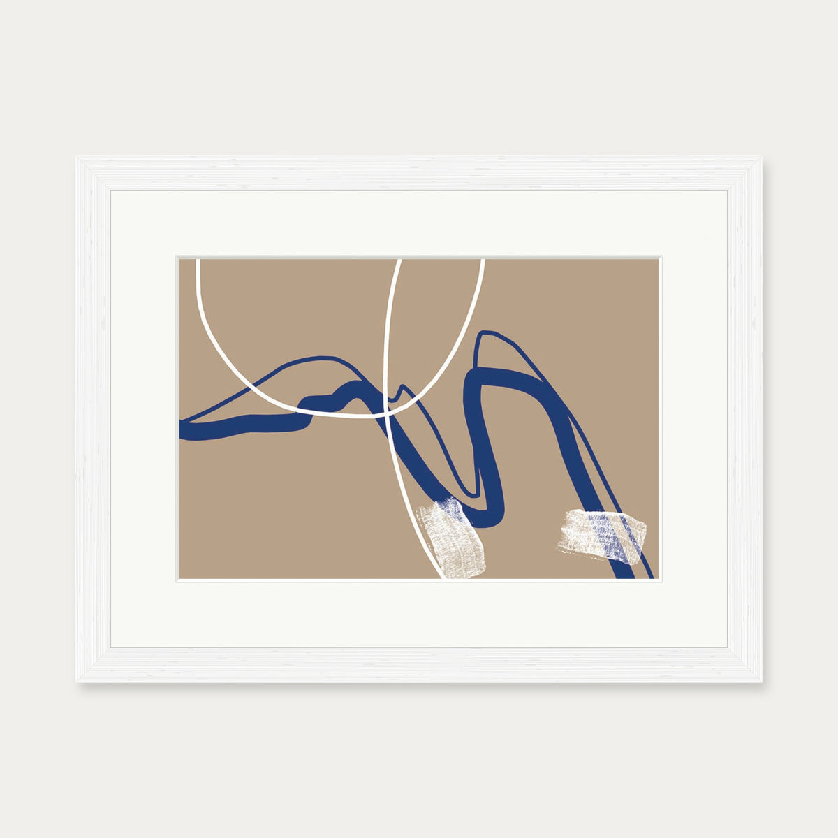 Abstract Neutral Notes Art Print — 30 x 40 cm — White Frame