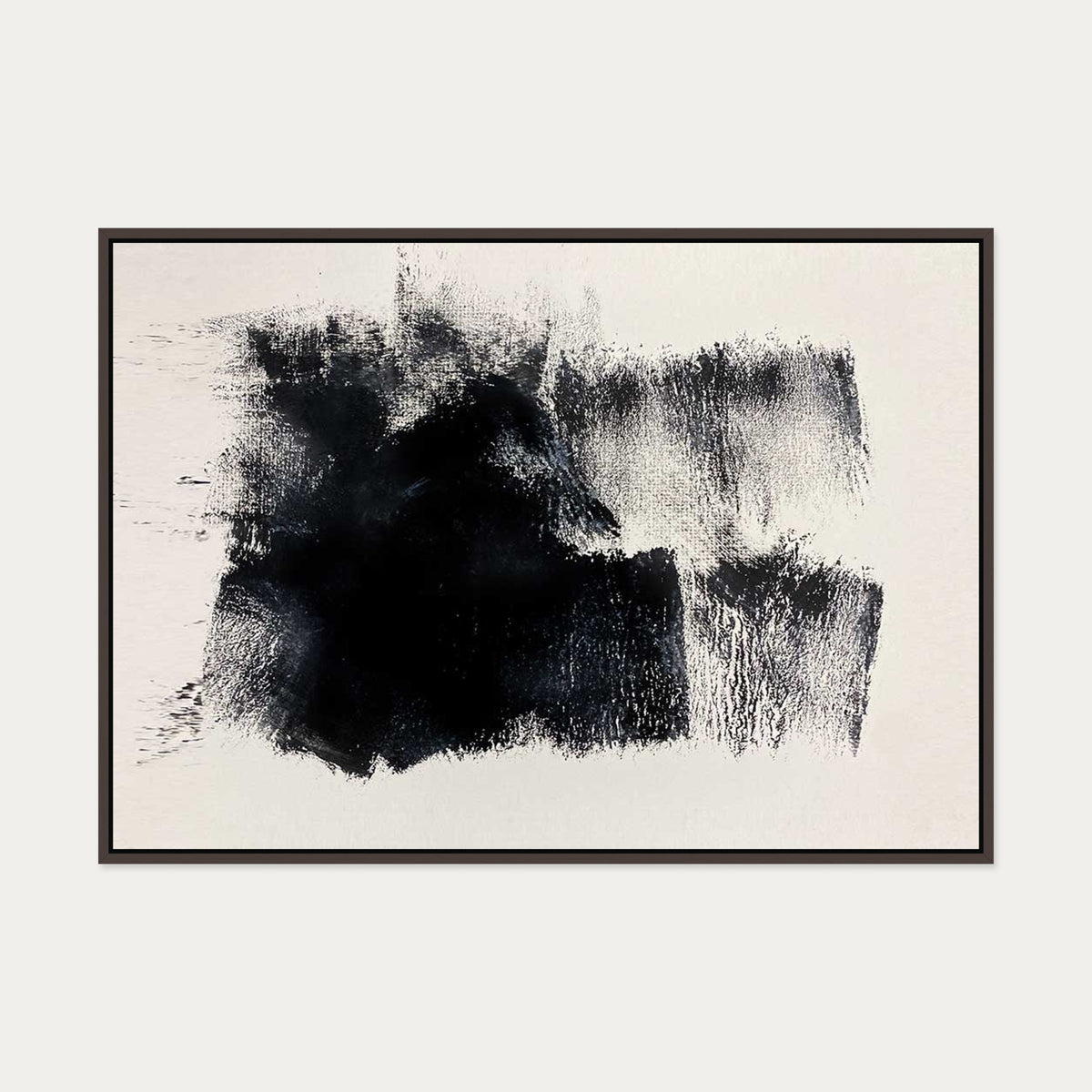 Abstract No 406 Canvas Art — 70 x 100 cm — Brown Frame